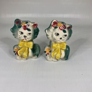 Vintage Kitten Salt Pepper Shakers Made Japan Cottagecore Kitchen Decor